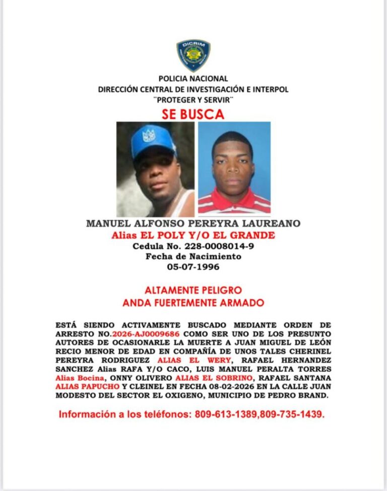 Policía Nacional emite alertas de contra prófugos vinculados a homicidio en Pedro Brand